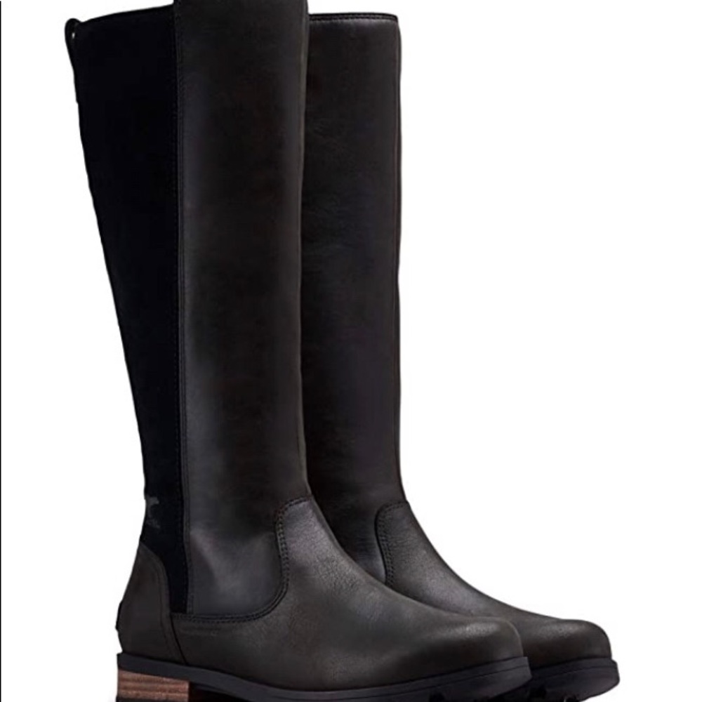 Sorel Youth Emelie Tall Black Boots Girls size 4